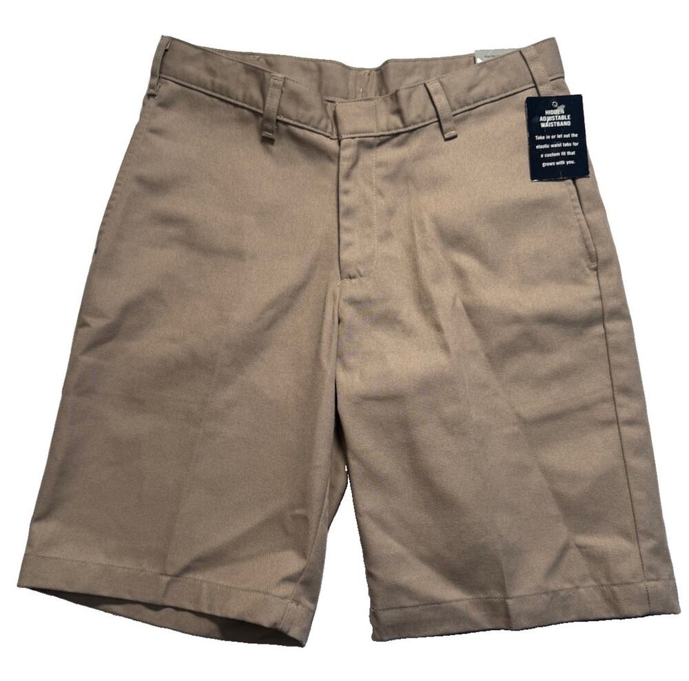 K12 Gear Boys Uniform Shorts Khaki Husky Size 12 Adjustable Waist NWT